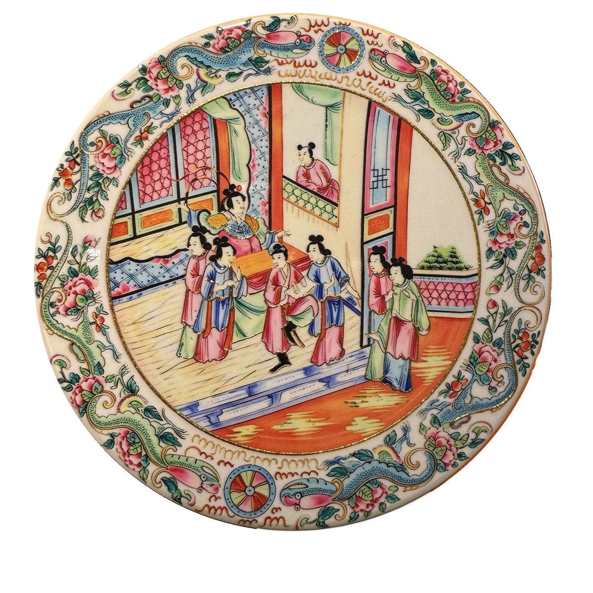 Palace Scene ceramic coaster, white background