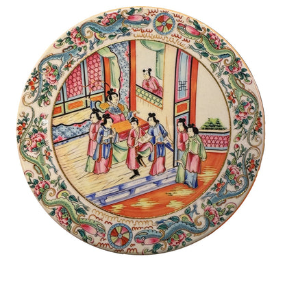 Palace Scene ceramic coaster, white background