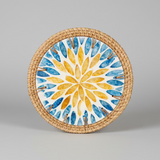 Woven Rattan and Ceramic Trivets Collection - Thorn and Burrow