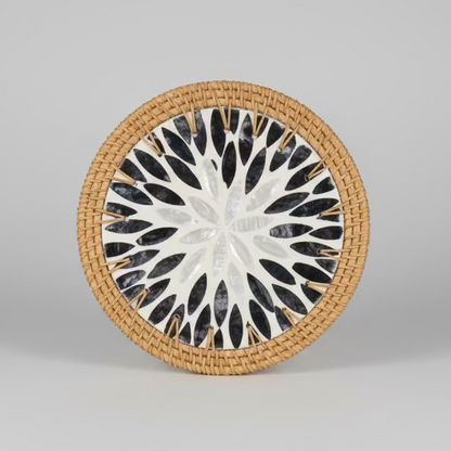 Woven Rattan and Ceramic Trivets Collection - Thorn and Burrow