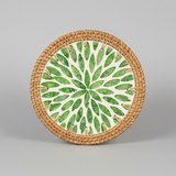 Woven Rattan and Ceramic Trivets Collection - Thorn and Burrow