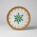 Woven Rattan and Ceramic Trivets Collection - Thorn and Burrow
