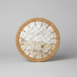 Woven Rattan and Ceramic Trivets Collection - Thorn and Burrow