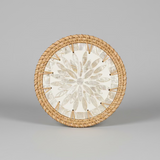 Woven Rattan and Ceramic Trivets Collection - Thorn and Burrow