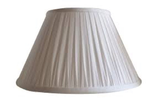 White Mulberry Silk Dupion Gathered Lamp Shade - The Ginger Jar Lamp Co.
