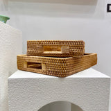 Woven Rattan Serving Tray - Thorn and Burrow