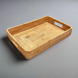 Woven Rattan Serving Tray - Thorn and Burrow