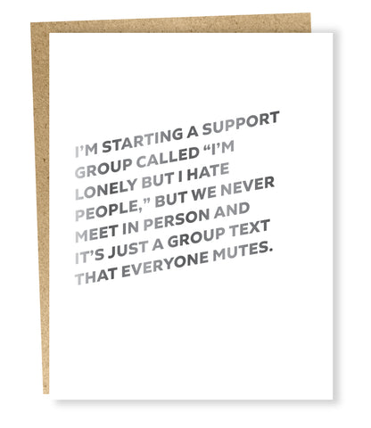 " Support Group " Card