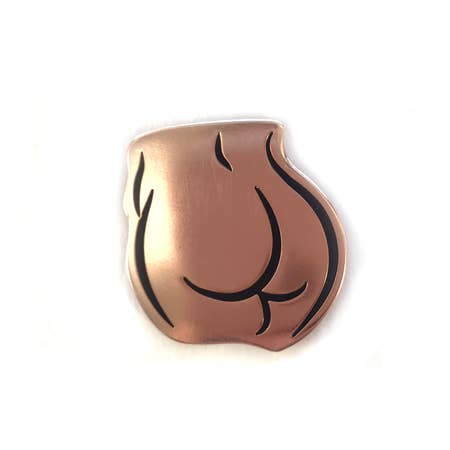 Rose Gold Butt Enamel Pin