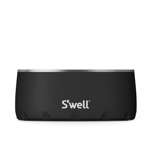 Front view of Onyx - Stainless Steel S'well Dog Bowl