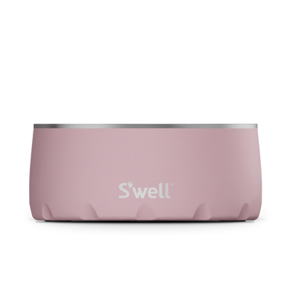 Front view of Pink Topaz - Stainless Steel S'well Dog Bowl