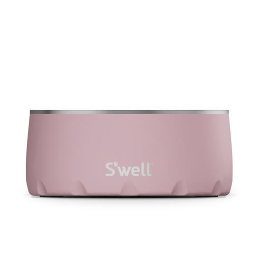 Front view of Pink Topaz - Stainless Steel S'well Dog Bowl