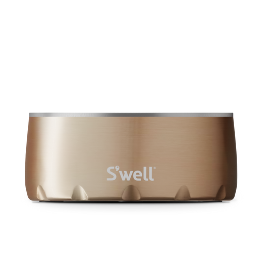 Front view of Pyrite - Stainless Steel S'well Dog Bowl