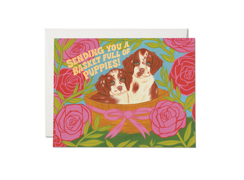 " Basket of Puppies " Card
