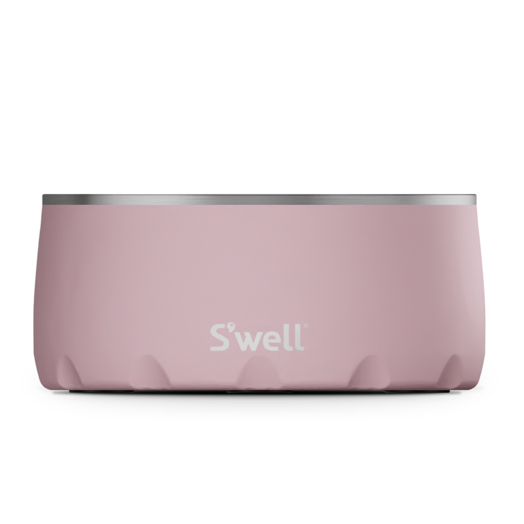 Front view of Pink Topaz - Stainless Steel S'well Dog Bowl