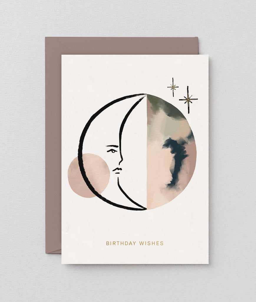 " Birthday Wishes Moon " Card