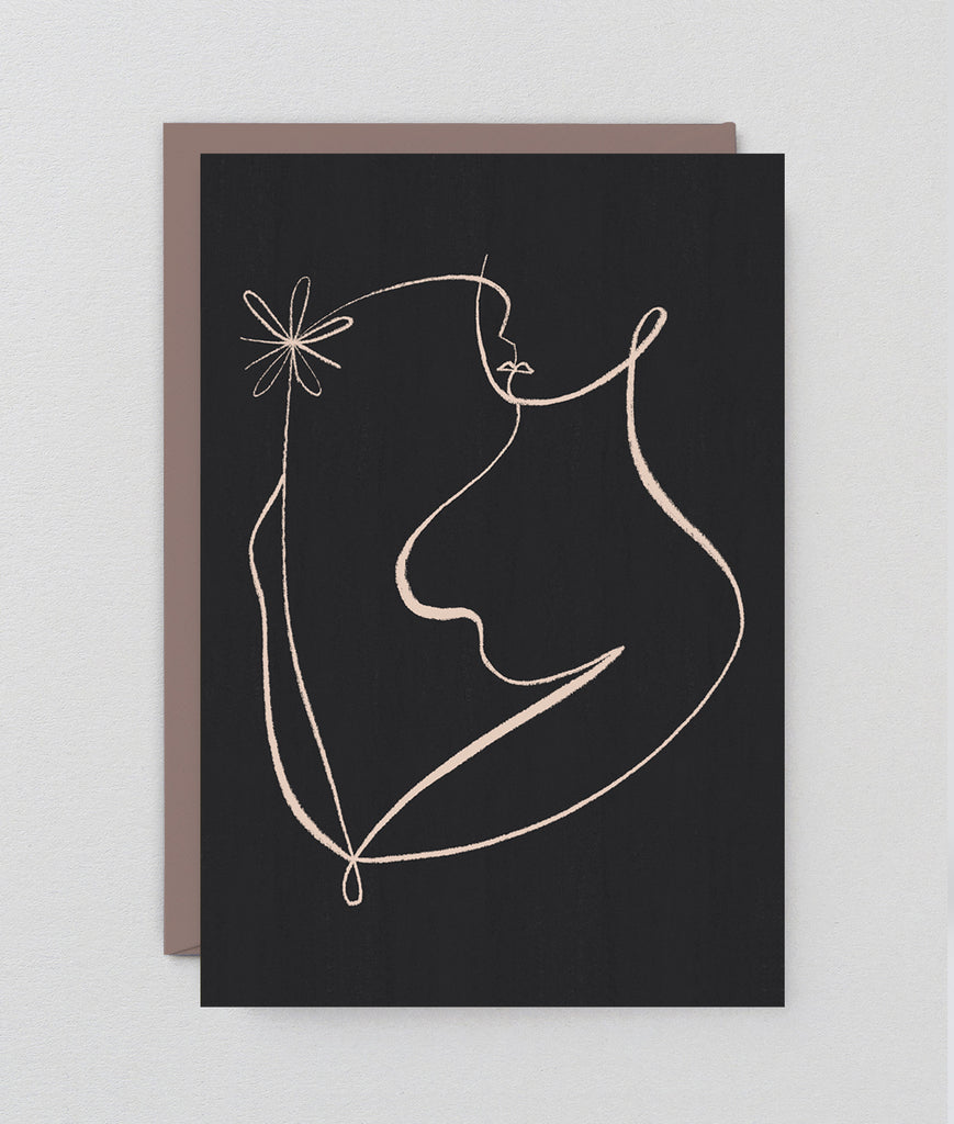 " Lady & Flower Art " Card