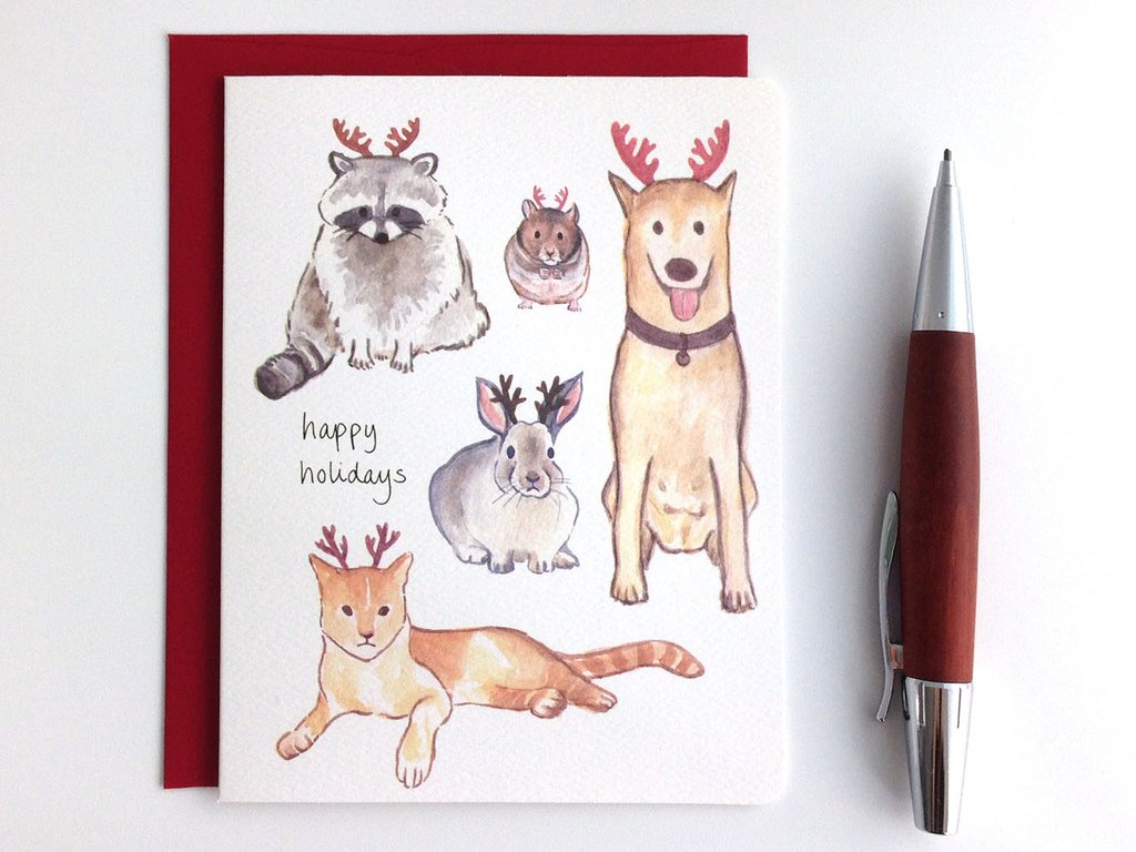 Holiday Antlers Christmas Card
