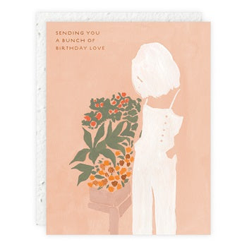 " Girls & Flowers  " Greeting Card