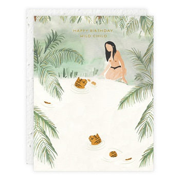" Swimming with Tigers " Greeting Card