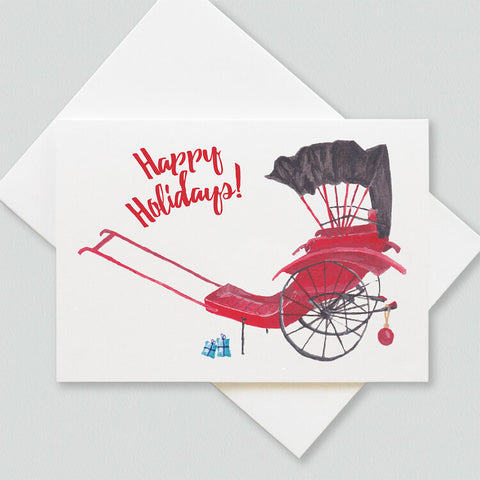 " Rickshaw " Happy Holidays Card