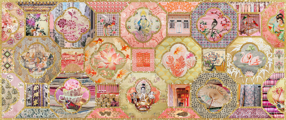 Chinoiserie In Gold & Blush Pinks Limited Edition Artwork