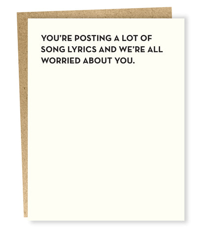 " Song Lyrics " Card