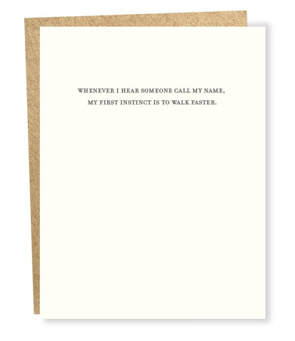 " Walk Faster " Card