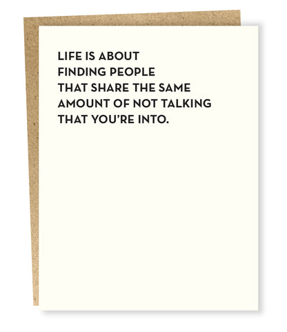 " Not Talking " Card