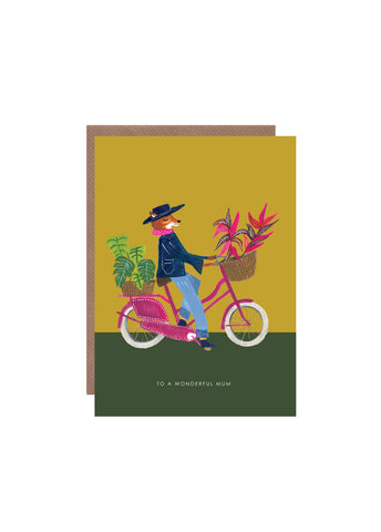 " Fox On Bike " Card