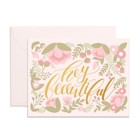 " Hey Beautiful " Card Greeting Cards - Thorn and Burrow
