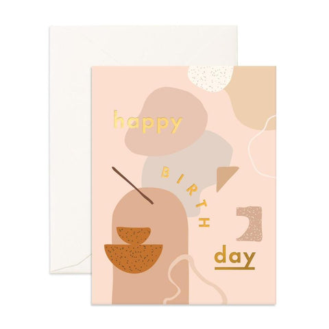 " Birthday Clay Composition " Card