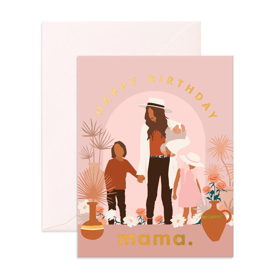 " Birthday Mama Kids " Greeting Card