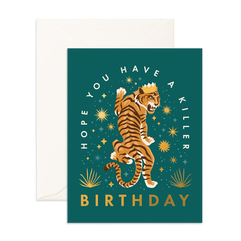 " Killer Birthday Tiger " Card