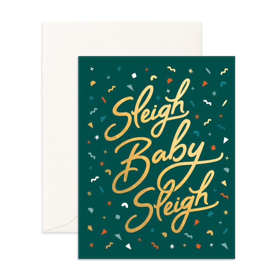 " Sleigh Baby Sleigh " Greeting Card