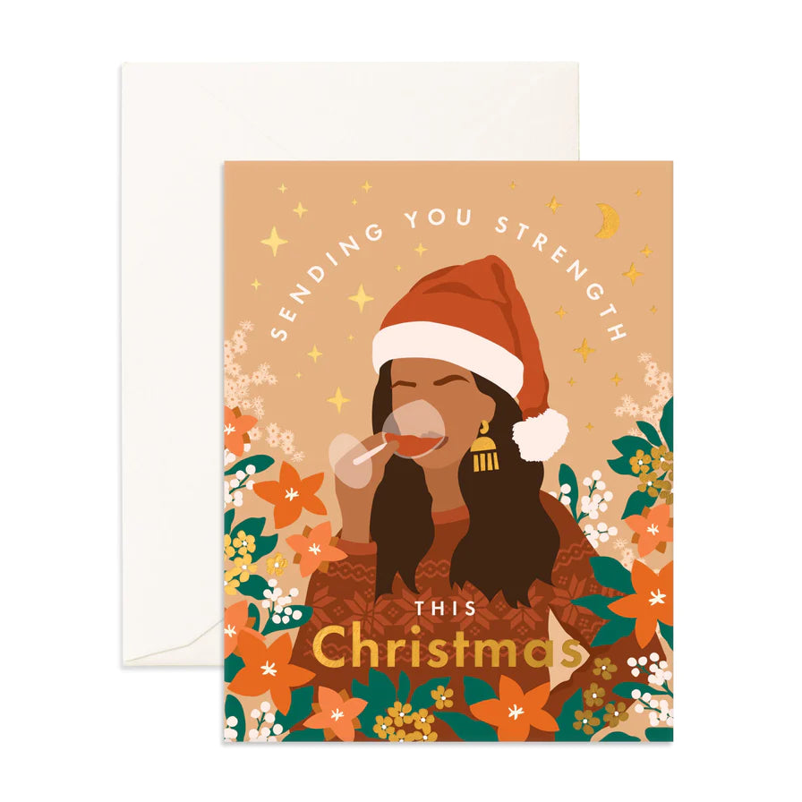 " Sending Strength Christmas " Card