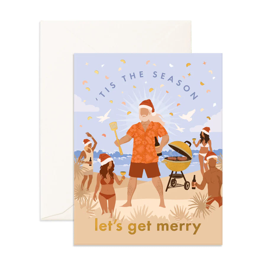 " Let's Get Merry Beach Greeting Card " Card