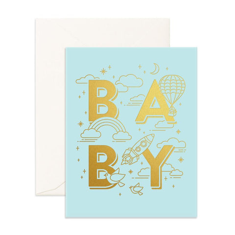 " Baby Universe Aqua " Card