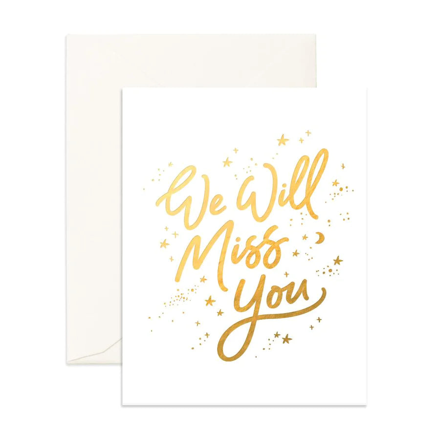 " Miss You White Stars  " Card
