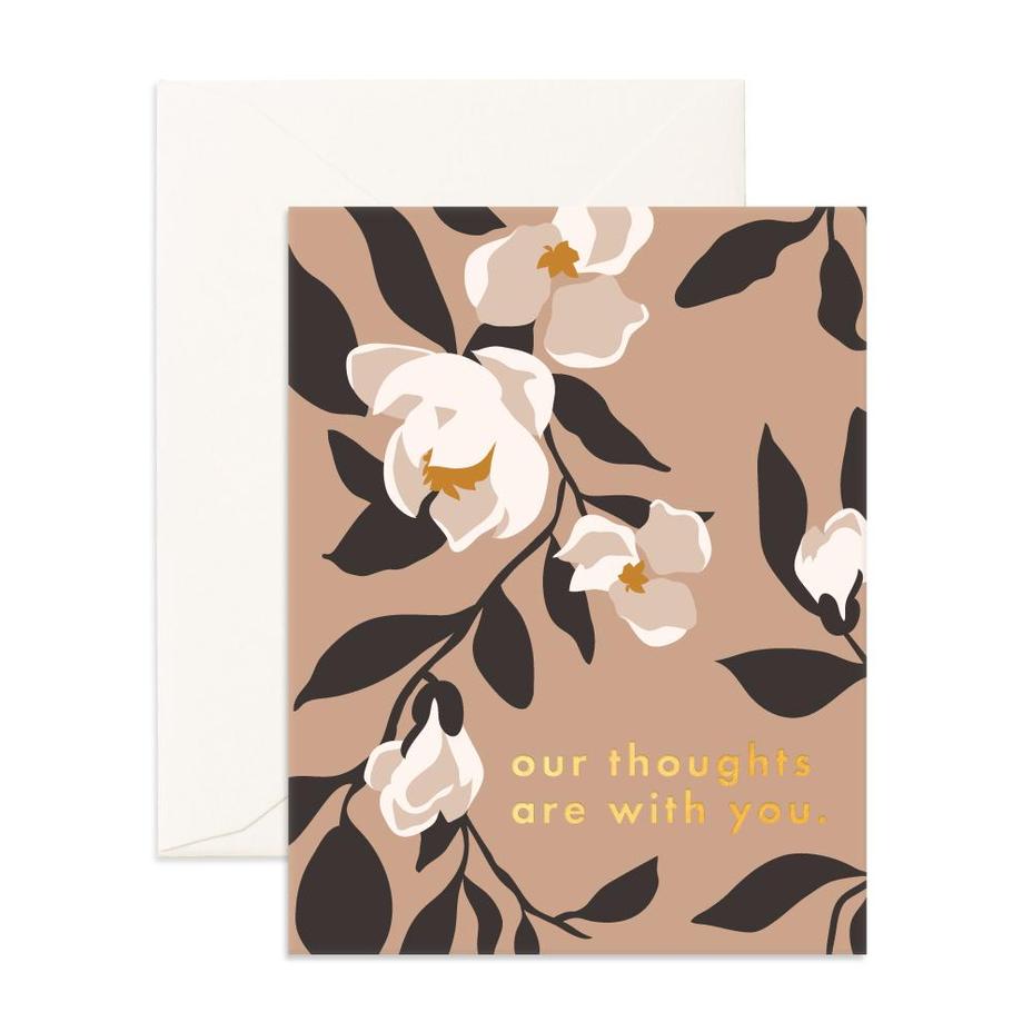 " Our Thoughts Magnolias " Card