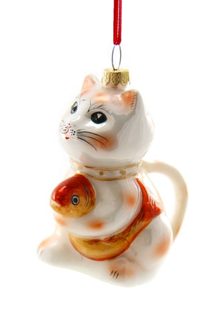 " Lucky Cat Teapot " Ornament
