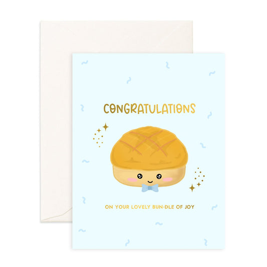 Product image of Congratulations Baby Bun (Blue) - Greeting Card