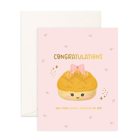 Congratulations Baby Bun (Pink) - Greeting Card