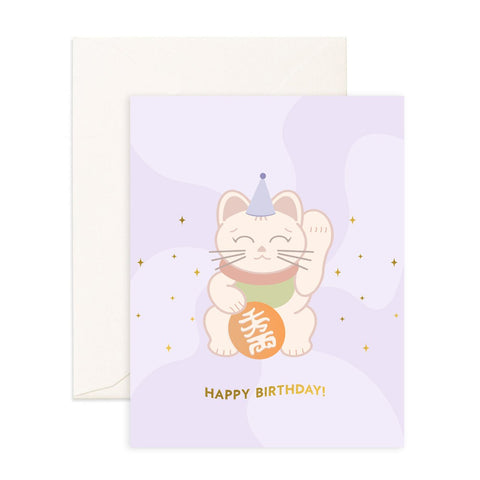 Lucky Cat Birthday - Greeting Card