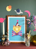 Magical Party Tiger Art Print