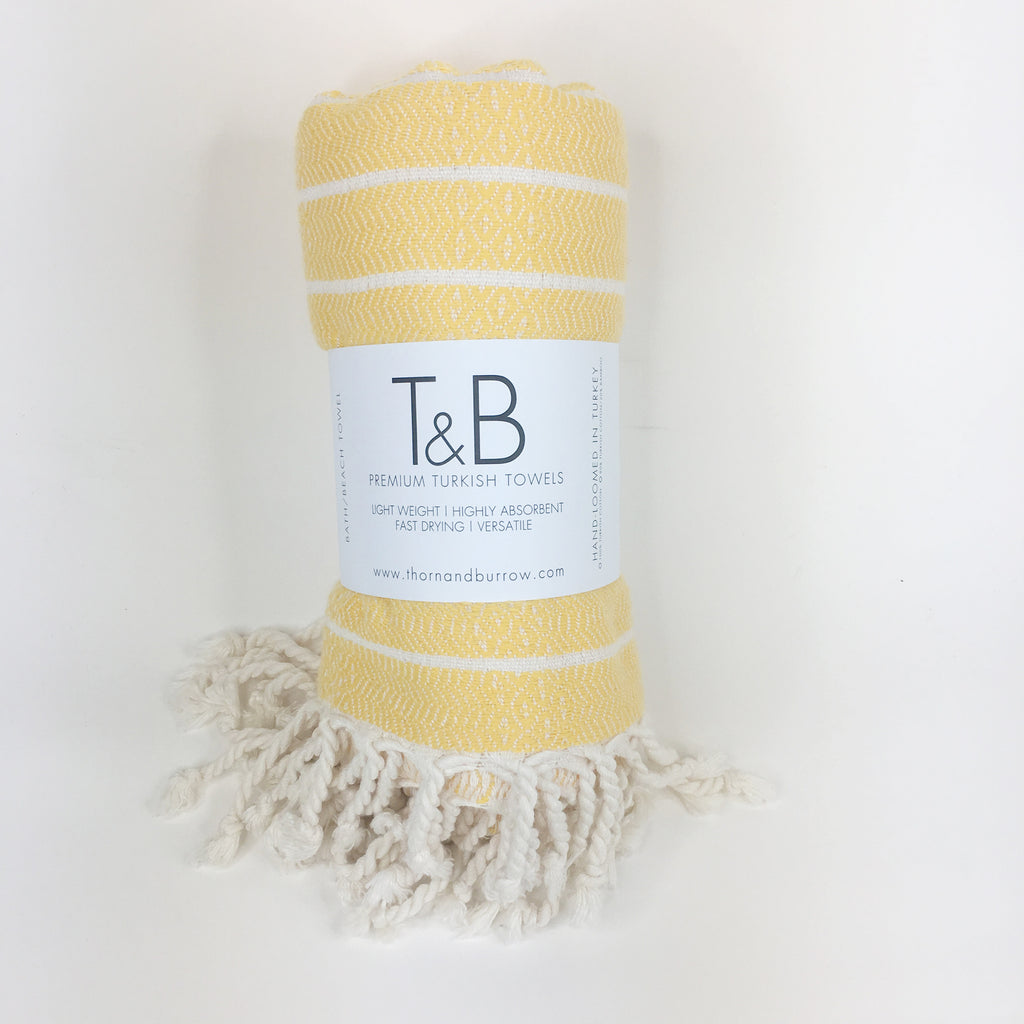 Yellow Bamboo & Cotton Turkish Towel
