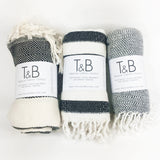 Black Bamboo & Cotton Turkish Towel Towels - Thorn and Burrow