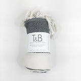 Black Bamboo & Cotton Turkish Towel Towels - Thorn and Burrow