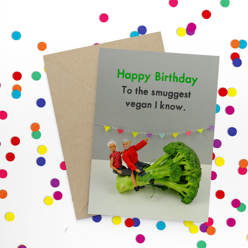 " Smug Vegan " Greeting Card