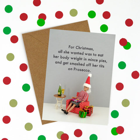 " Prosecco Christmas " Greeting Card